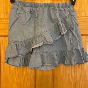 Light Blue Ruffled Denim Skort